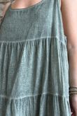 Lenni Cotton Tiered Dress Washed Khaki